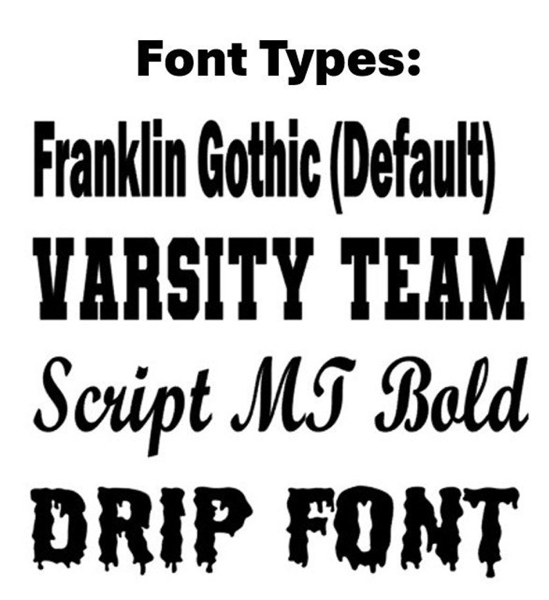 Font Option Types for Custom Text