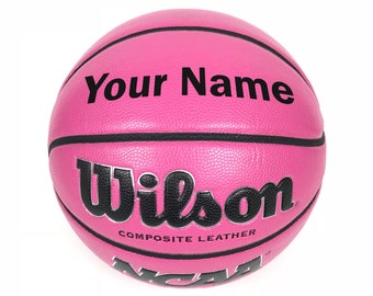Customized Personalized Wilson NCAA Pink Basketball Indoor Outdoor Size 28.5" - Custom Gift