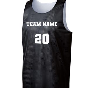 Customized Personalized Basketball Mesh Jersey, Youth and Adult Sizes, Custom Player Name and Jersey Number, Reversible Side Also Customized