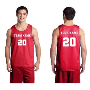 Customized Personalized Basketball Team Jersey Red Front and Back