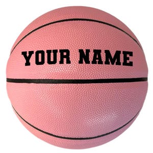 Customized Personalized Pink Basketball Indoor Outdoor Size 28.5&quot;, Custom Basketball Gift