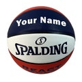 Customized Spalding Red White and Blue Basketball Sizes 29.5" 28.5" or 27.5"