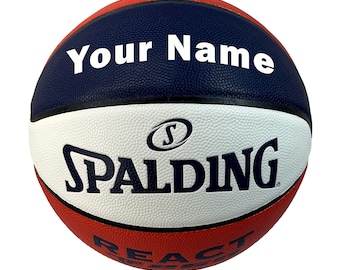 Customized Spalding Red White and Blue Basketball Sizes 29.5" 28.5" or 27.5"