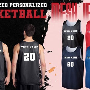 Customized Basketball Mesh Jersey Black