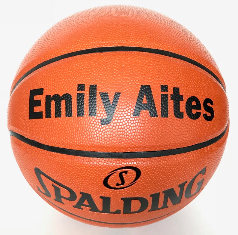 Customized Spalding Basketball with Black Text