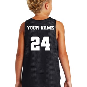 Customized Personalized Basketball Mesh Jersey, Youth Sizes Custom Player Name Team Name and Number, Reversible Side Also Customized