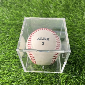 Customized Baseball With Display Case, Custom Baseball Team Gift