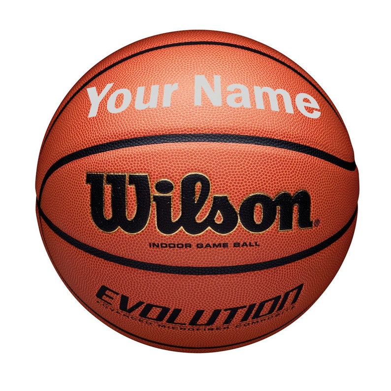 Customized Personalized Wilson Evolution Basketball with Silver Text