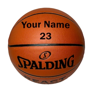 Customized Spalding Basketball with Black Text and number