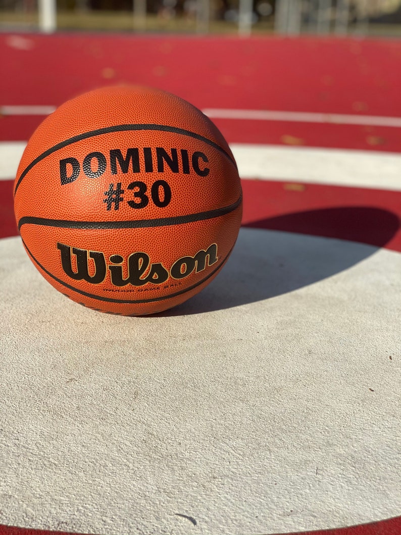 Customized Personalized Wilson Evolution Basketball with Black Text at park
