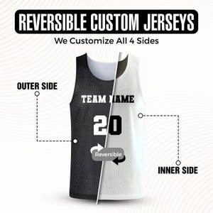 Customized Basketball Mesh Jersey with Reversible Side Personalized