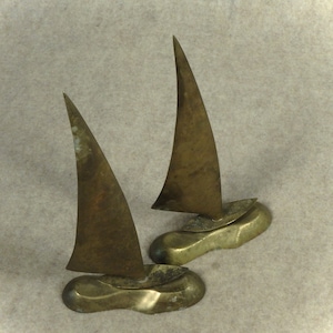 All Brass Sailboats ~ Mid Century Decor