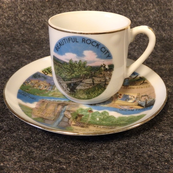 Beautiful Rock City ~ Miniature/Demitasse Cup & Saucer ~ Souvenir