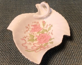 Pink Roses Ceramic Ring/Trinket/Candy Dish