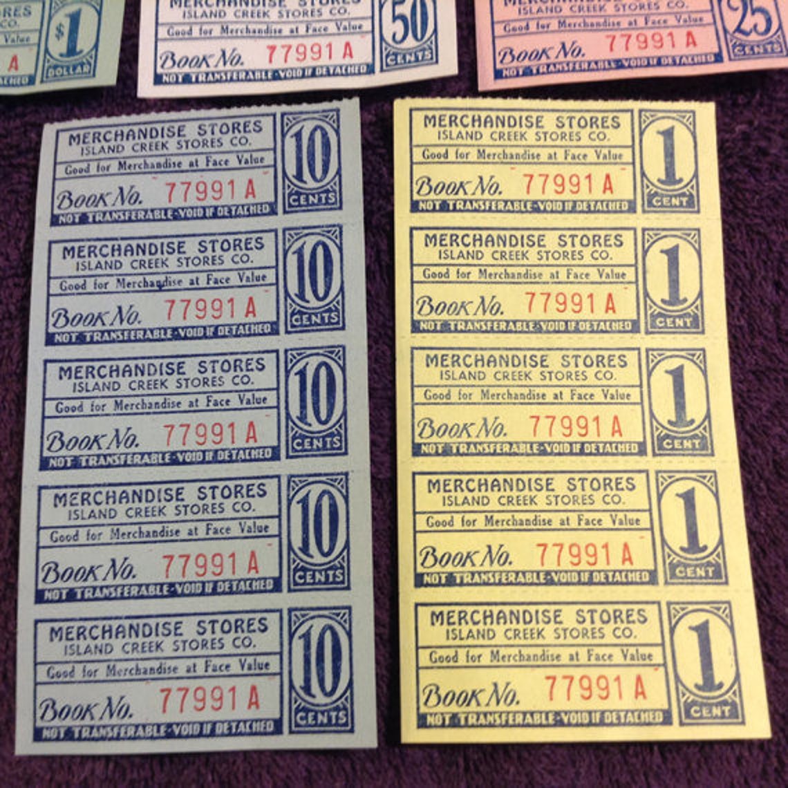 Island Creek Stores Company Scrip Coupon Book Advance Pay