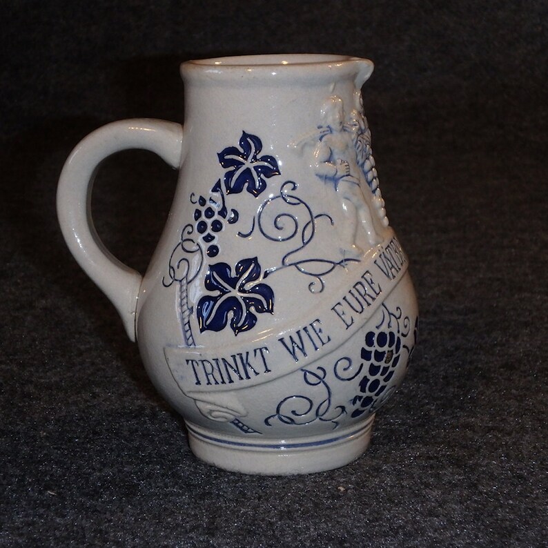 Pottery Stein Den Wein   Water Wine Pitcher  5022 image 1
