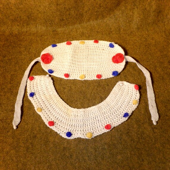 Vintage 1950s Collar and Hat - handmade, crochet o
