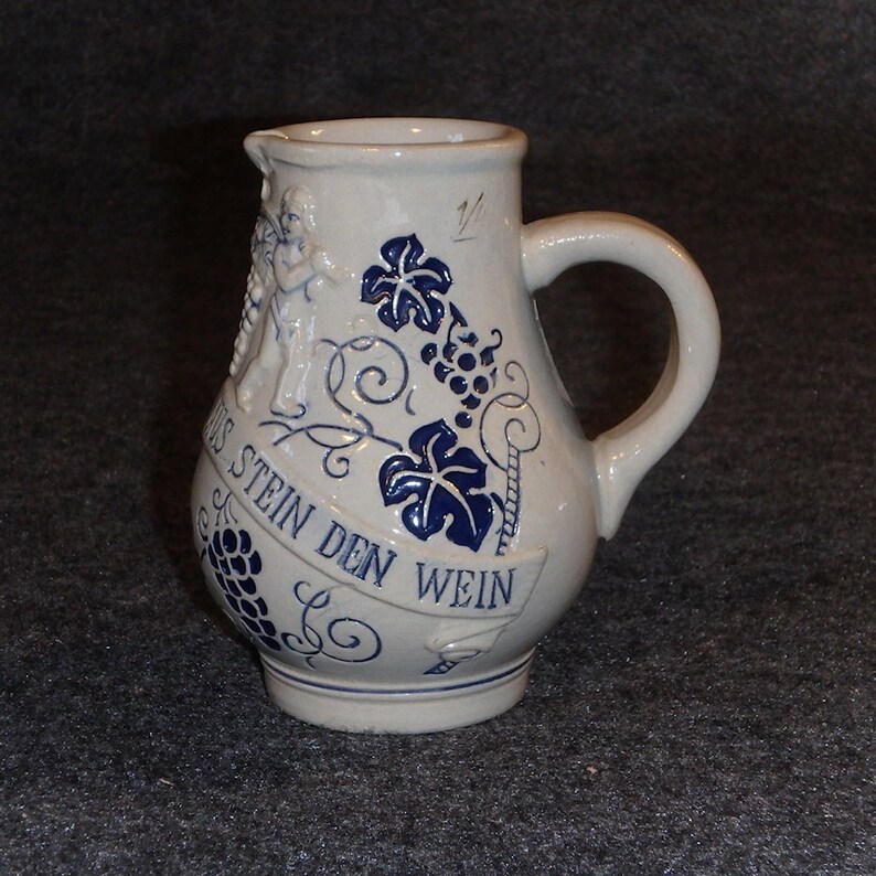 Pottery Stein Den Wein   Water Wine Pitcher  5022 image 0