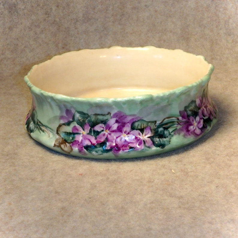 Antique Limoges Violets Pudding Dish T&V France Depose Hand Painted Etsy