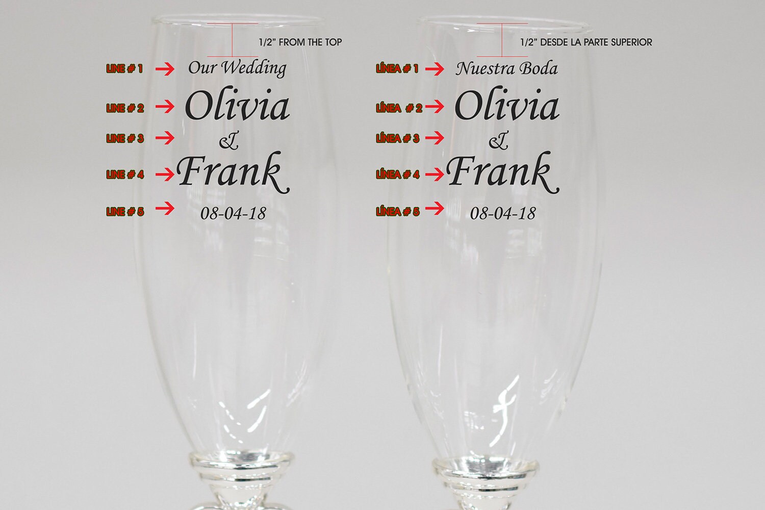 Personalized Silver Rhinestone Crystals Wedding Flutes, Toasting ...
