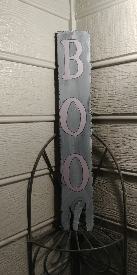 Boo Sign Wooden Halloween Decor Halloween Decor Witch Etsy