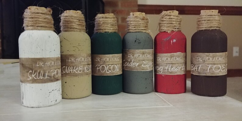 Apothecary Jars Halloween Decor Spell Bottles Halloween Etsy