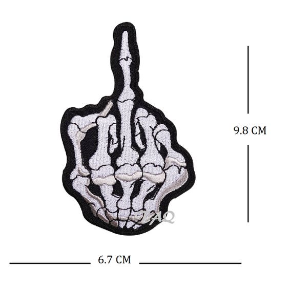 Skull Hand Skeleton Fingers Badge logo Iron Sew on Embroidered Patch
