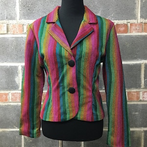 Mexican Women Clothes, Cambaya Fabric, Stripe Fall Jacket