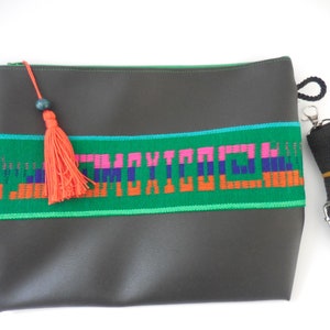 Black  Mexican Bag, Woven Textile, Green Mexican Bag, Bohemian Bag,  Bolsa Mexicana, Cartera Mexicana, Bolsa Tradicional Mexicana,