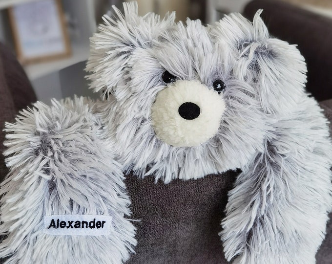 Personalized Bear Lovey - Custom Name Soft Plush Baby Comforter, Handcrafted Teddy Nursery Decor, Unique Snuggle Toy for Kids