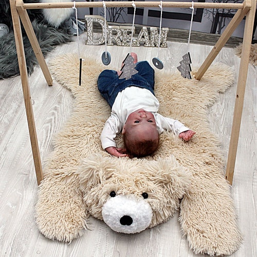 Personalized Bear Nursery Rug Woodland Adventure Nursery Etsy