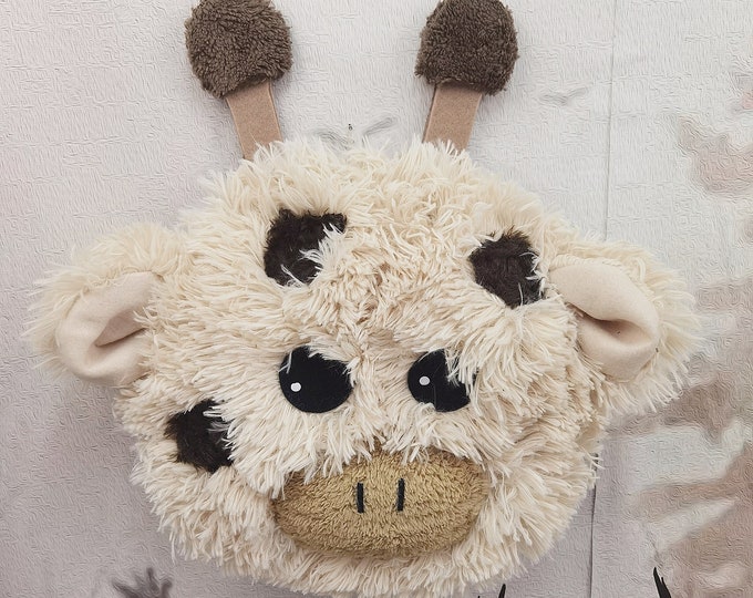 Plush Giraffe Head Wall Mount, Faux Animal Head Decor, Baby Nursery Wall Art, Kids Room Decor, Playroom Decor, Baby Shower Gift