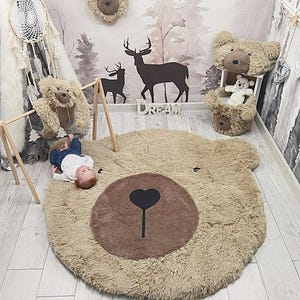 Personalized Bear Rug, Woodland Nursery Decor - Custom Baby Shower Gift