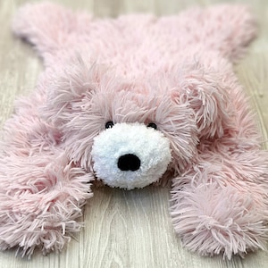 Muñeco de peluche personalizado de Minky Bear: decoración para guardería y regalo para baby shower, alfombra con imagen, 58" x 48"