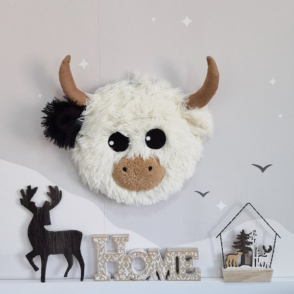 Peluche murale tête de vache Highland