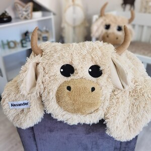 Cesto para berçário em formato de vaca das Terras Altas: Decoração para quarto de bebê em estilo fazenda imagem 6