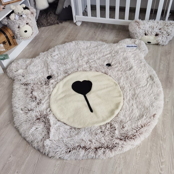 Woodland Nursery Bear Rug Fluffy Cute Personalized Rug for Baby Boy Room Bear Decor Baby Gift Idea Etsy Canada