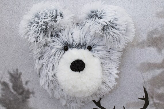 stuffed bear head wall mount