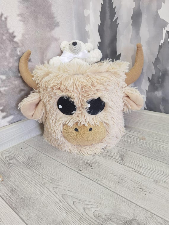 Highland Cow Nursery Basket: Farmhouse Baby Room Decor