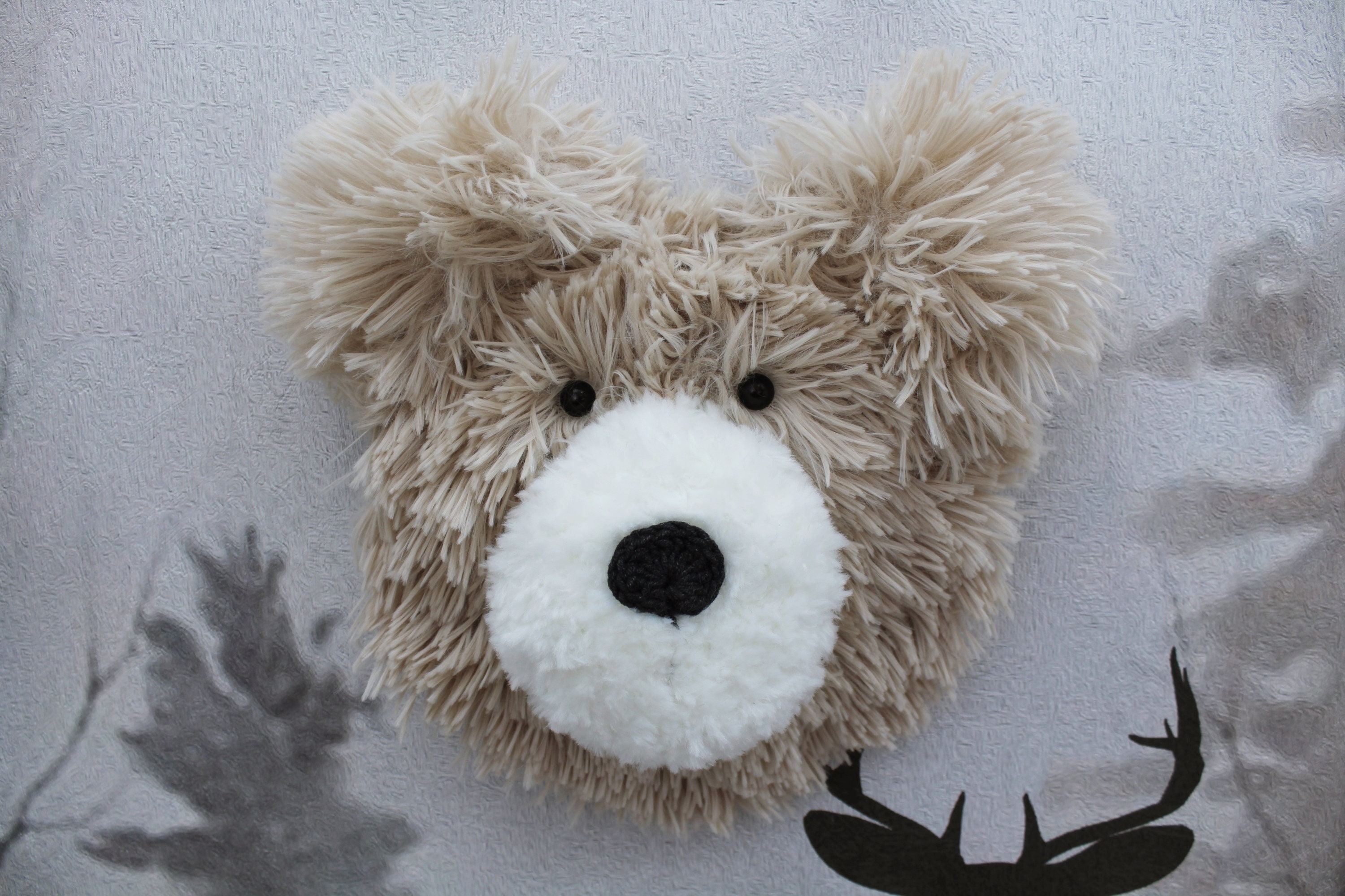 Plush Bear Head Wall mount Baby room design Kids bedroom | Etsy