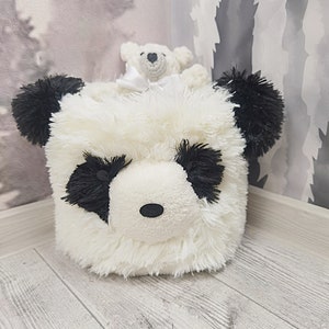 Panda Spielzeug Ablagekorb, Benutzerdefinierte Bär Kinder Veranstalter, personalisierte Kinderzimmer Dekor, Weiche Tier Thema Kindergarten, Einzigartige Handgemachte Spielzimmer Bin