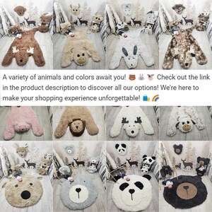 Explore a delightful array of plush animal rugs and pillows available in our shop, including bears, cows, and bunnies, perfect for adding a touch of whimsy and comfort to any child’s nursery or playroom.
