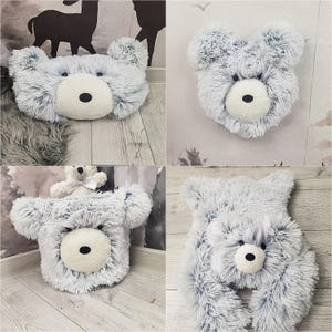 Gray Bear Head Wall Mount - Faux Taxidermy Nursery Decor - Woodland Animal Trophy image 7