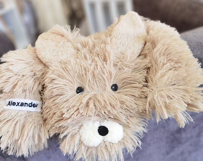 Personalized Handcrafted Bunny Lovey - Soft Snuggly Baby Companion, Unique New Mom and Baby Gift