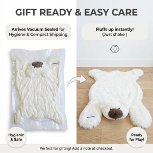 Alfombra de oso polar para la habitación del bebé - Alfombra de juego mullida, decoración personalizada con temática de bosque para bebés imagen 14