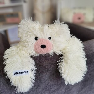 Personalized Plush Bear Rug, White Fluffy Nursery Mat for Girls, Custom Playmat With Name ...