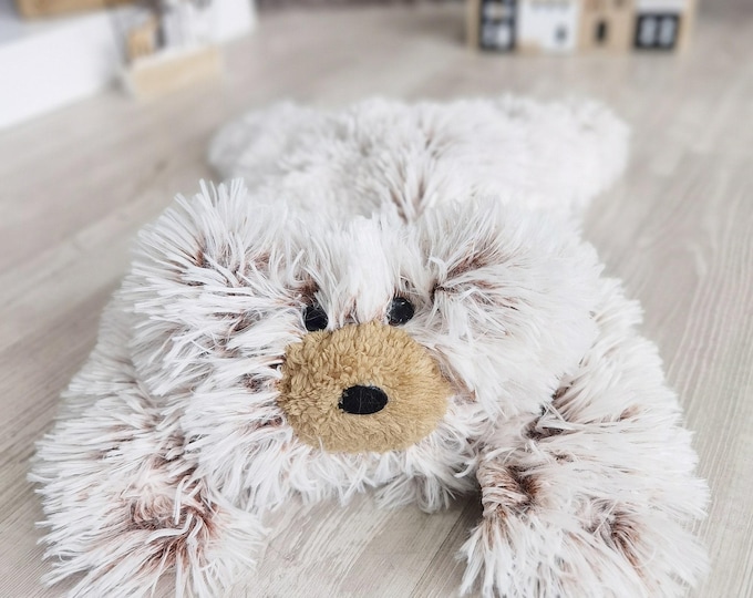 Bear Lovey Security Blanket - Personalized Baby Rug, Soft Minky Melange Nursery Decor