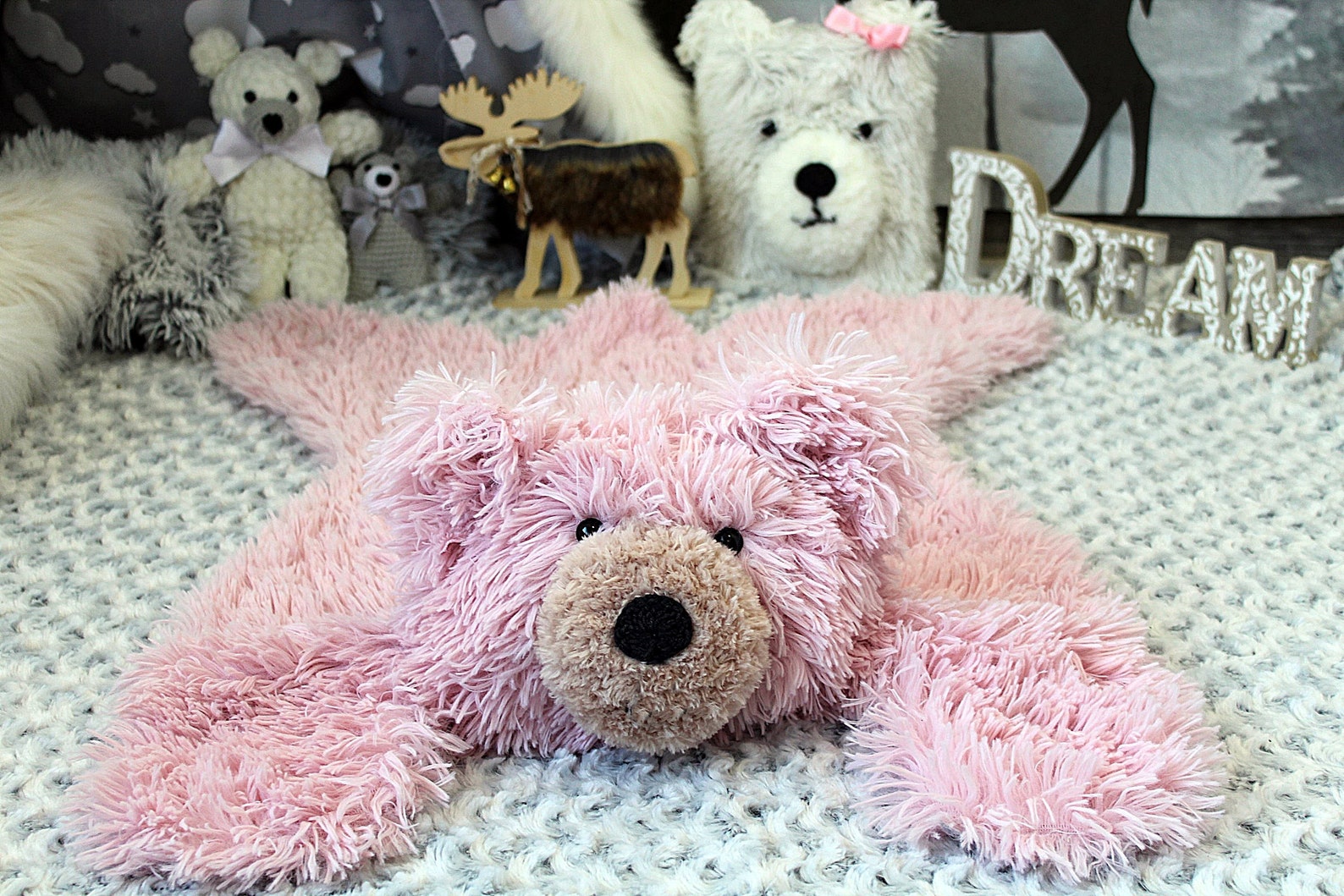 Bear rug for nursery Bearskin rug Faux fur baby shower Etsy