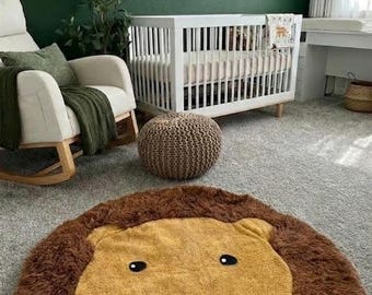 Einzigartiger Teppich mit niedlichem Löwen Motiv für Babyparty