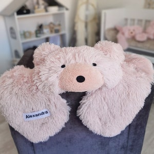 Pink Fluffy Woodland Bear Rug for Girl's Nursery - Personalized Baby ...